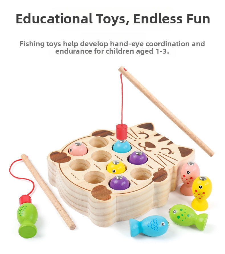 Wooden Magnetic Fishing Toy for