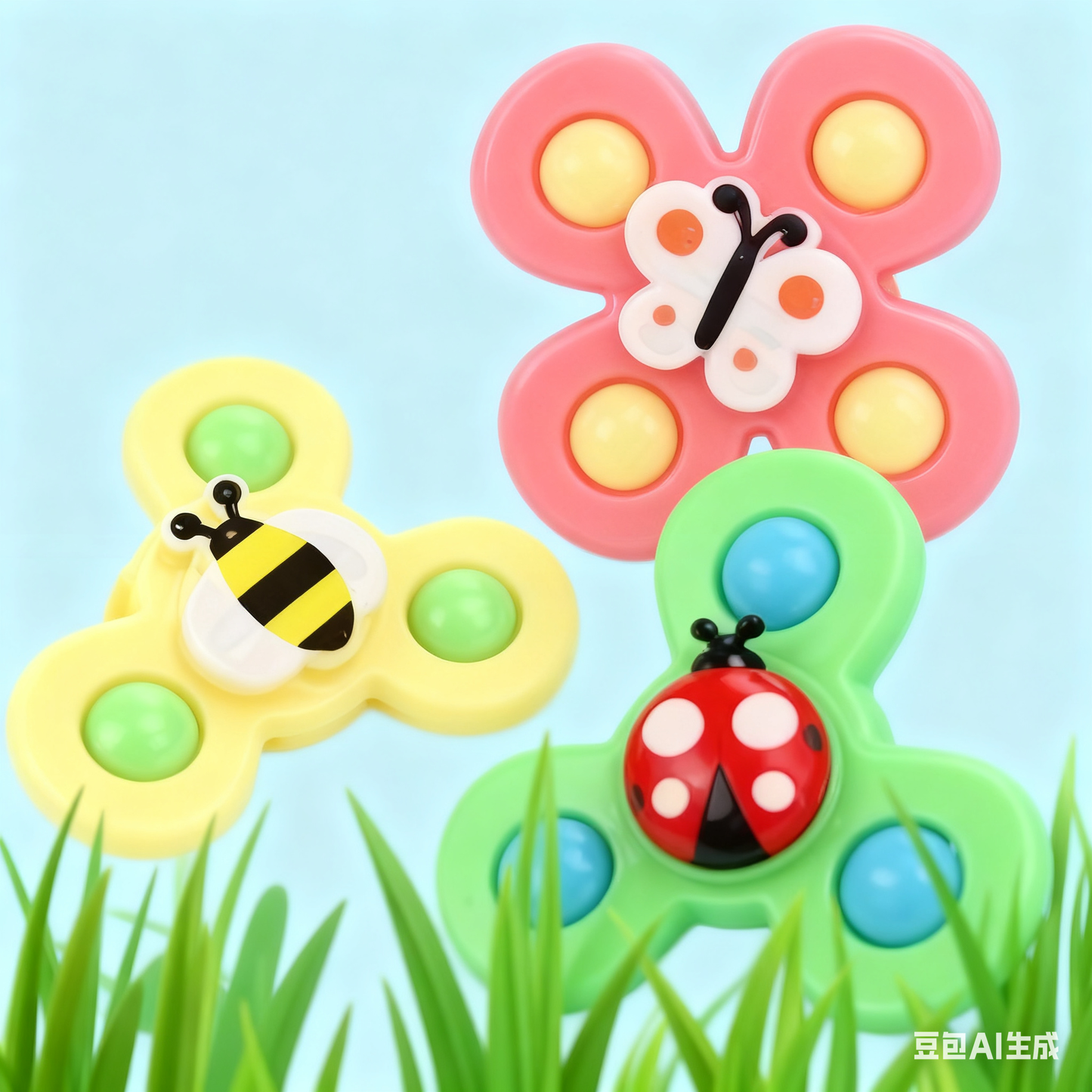 Baby Suction Spinner Toy (Cartoon Design)