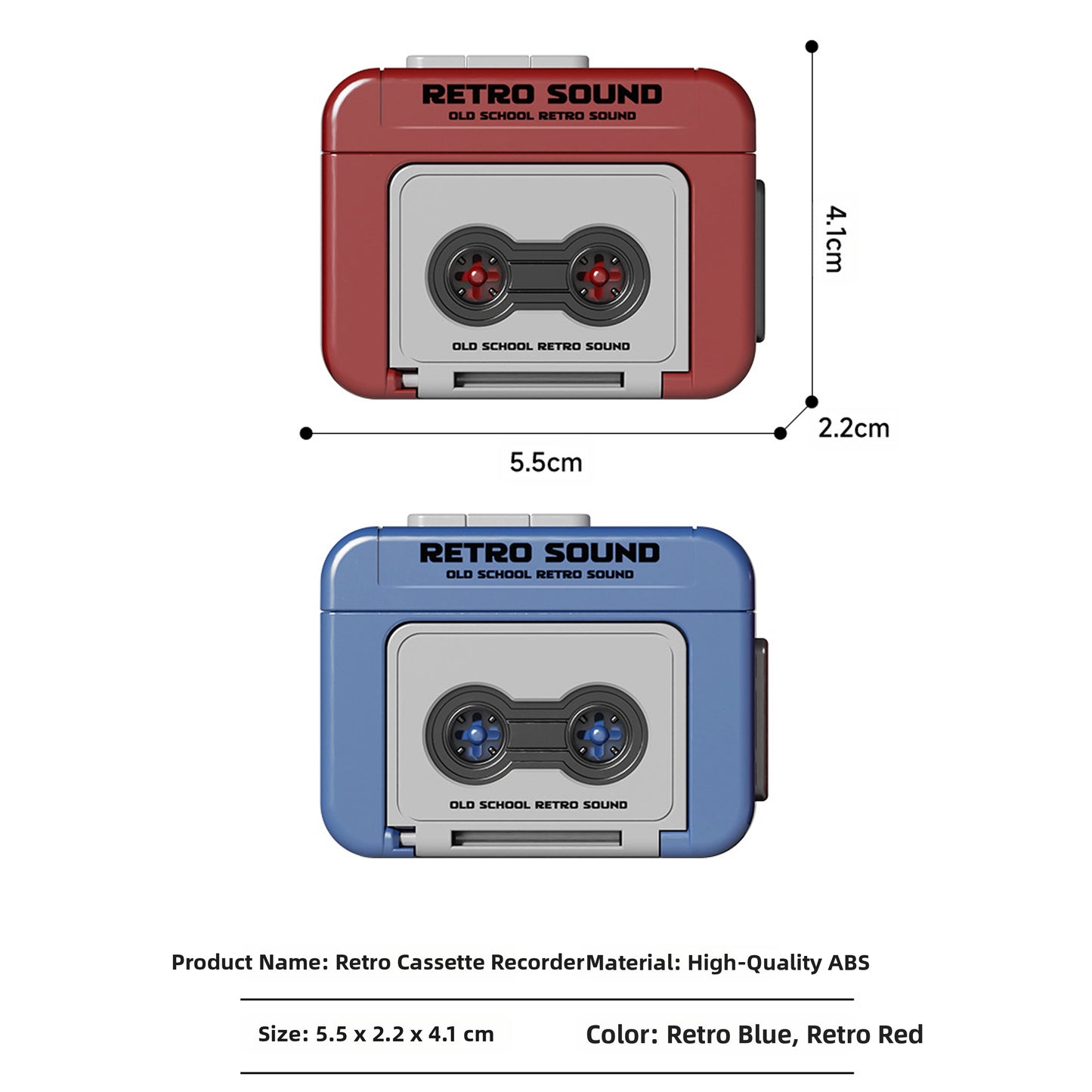 Mini Retro Cassette Player Keychain