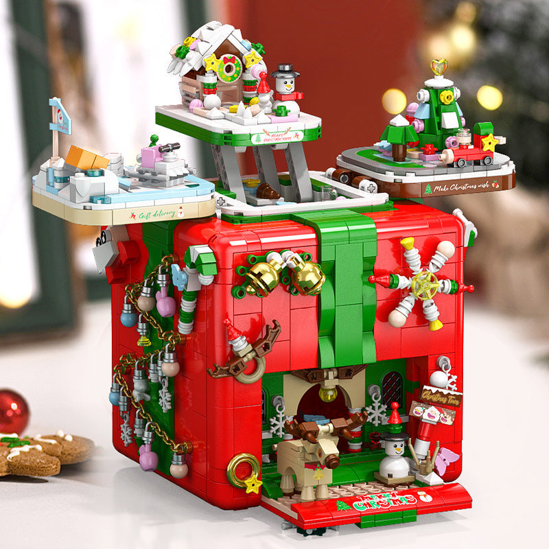 Christmas Surprise Building Block Box, Build a Happy Little World