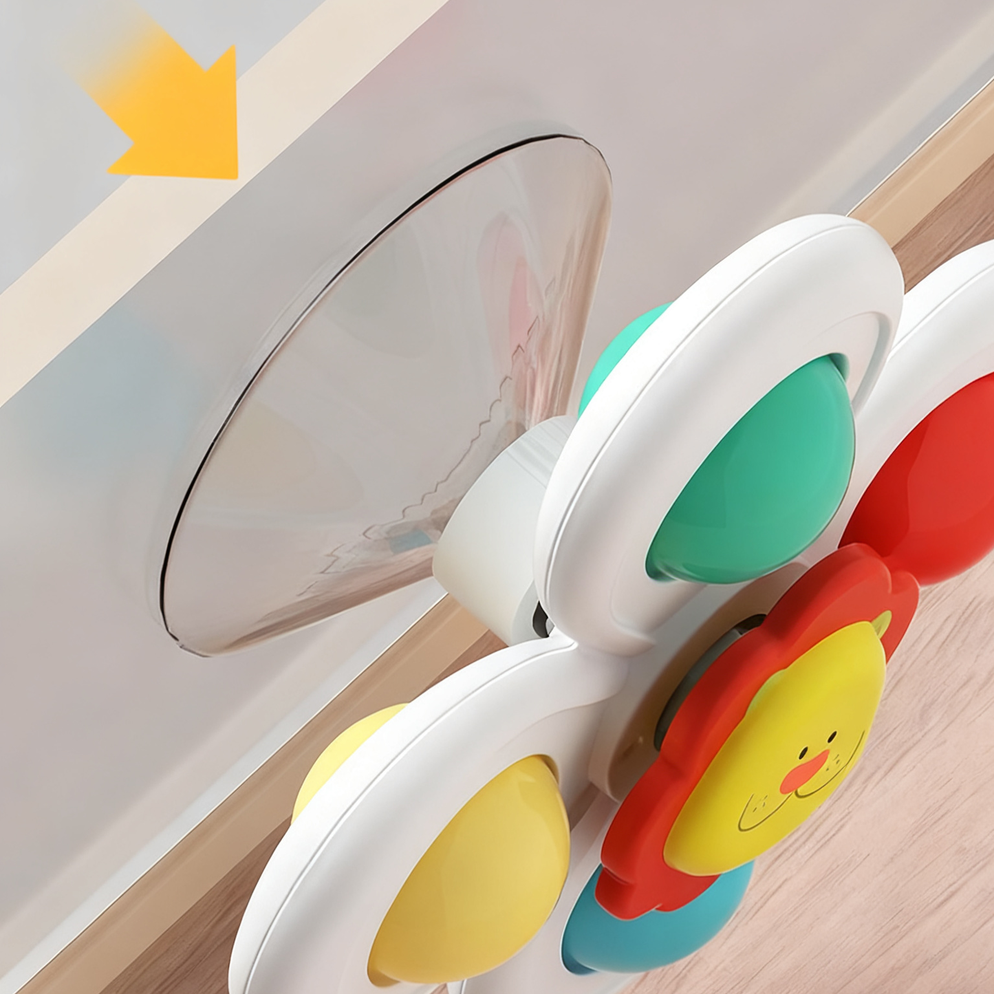 Baby Suction Spinner Toy (Cartoon Design)