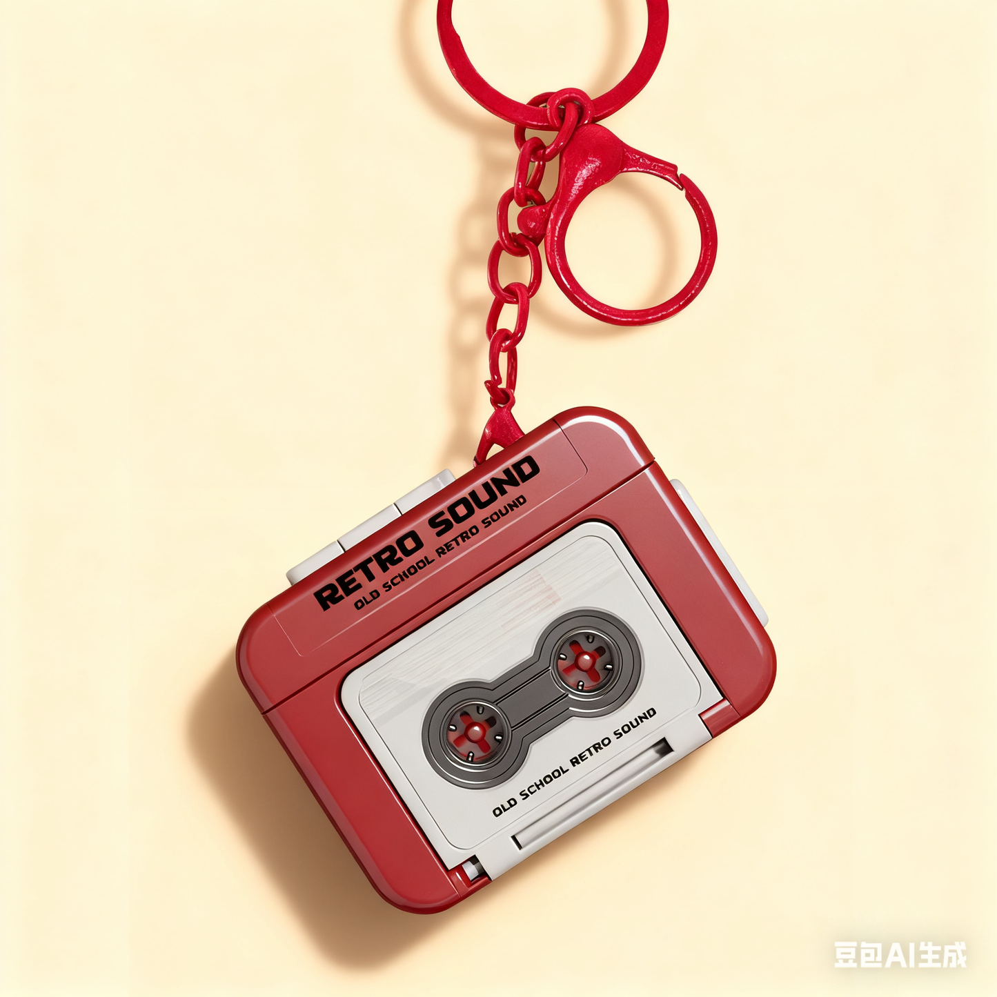 Mini Retro Cassette Player Keychain