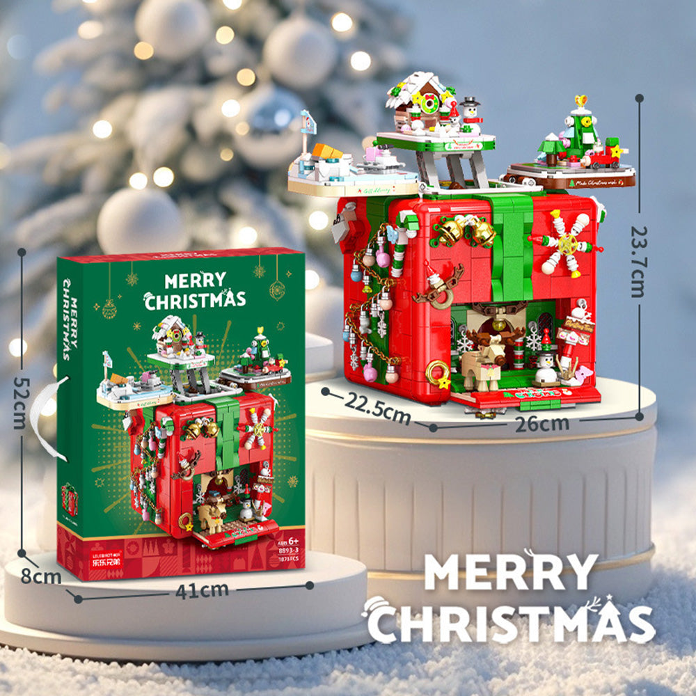Christmas Surprise Building Block Box, Build a Happy Little World