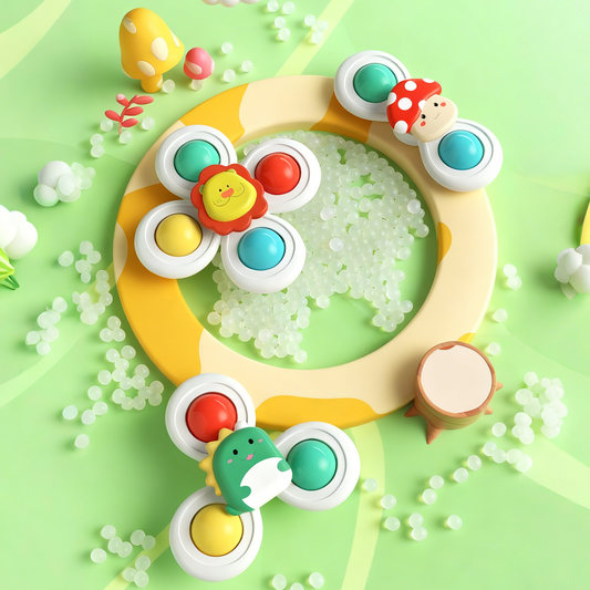 Baby Suction Spinner Toy (Cartoon Design)
