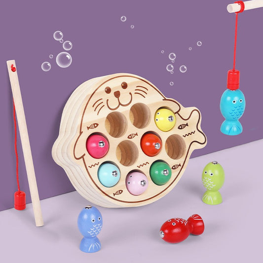 Wooden Magnetic Fishing Toy for